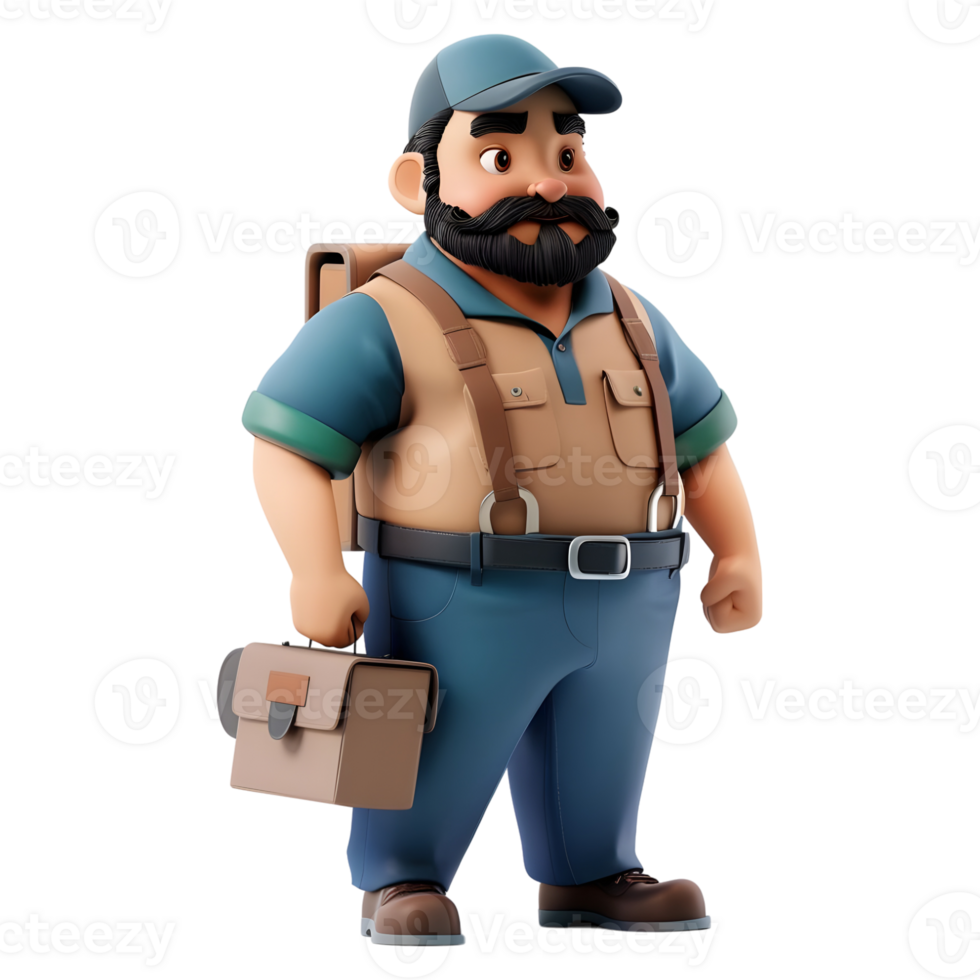 AI generated 3D Rendering of a Delivery Boy Cartoon on Transparent Background - Ai Generated png