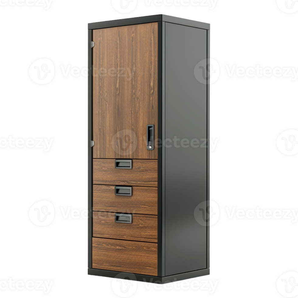 AI generated 3D Rendering of a Wooden Cupboard on Transparent Background - Ai Generated png