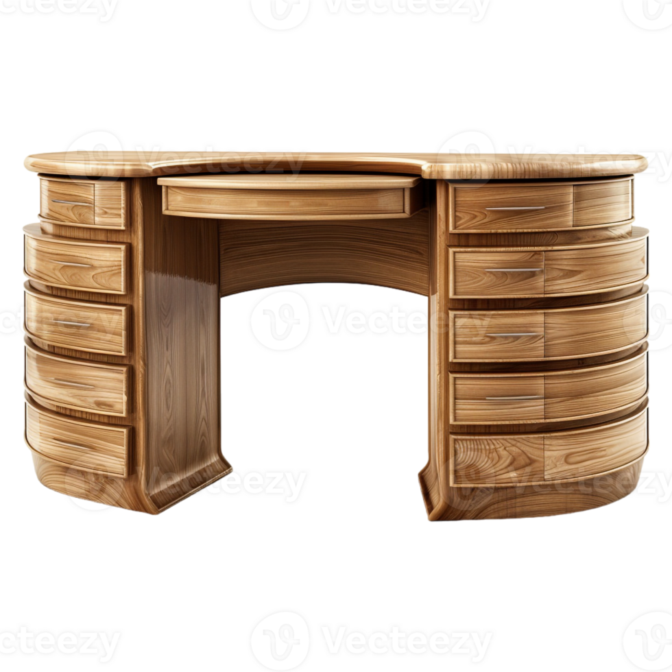 AI generated 3D Rendering of a Wooden Stylish Table on Transparent Background - Ai Generated png