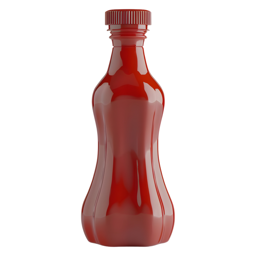 ai généré 3d le rendu de une tomate ketchup dans une bouteille sur transparent Contexte - ai généré png