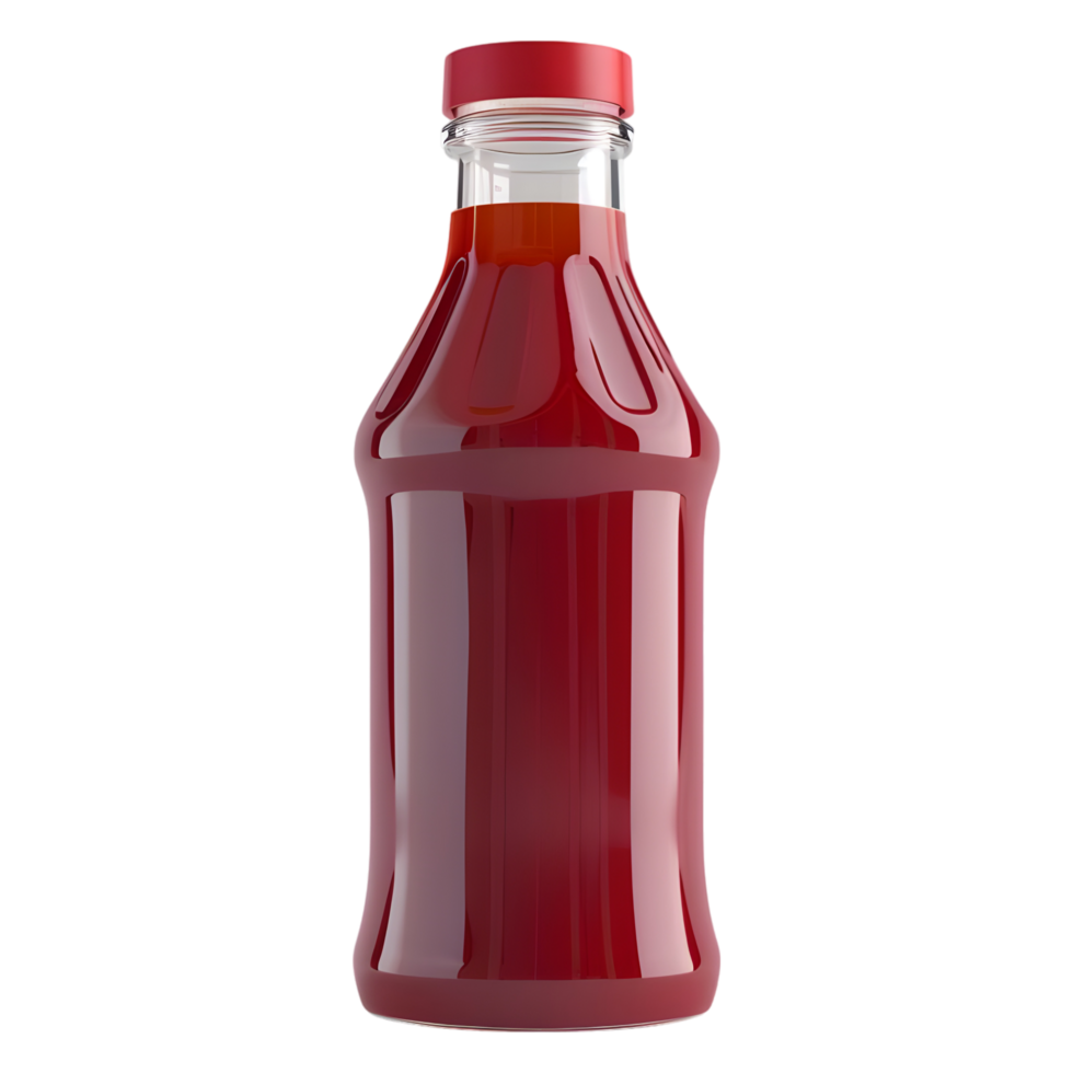 ai généré 3d le rendu de une tomate ketchup dans une bouteille sur transparent Contexte - ai généré png