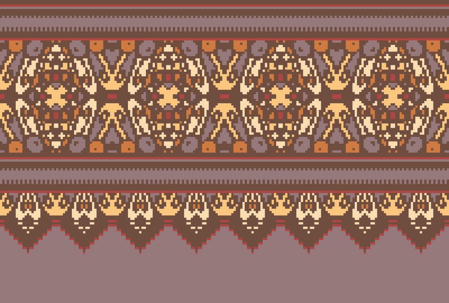 cross stitch traditional ethnic pattern paisley flower Ikat background abstract Aztec African Indonesian Indian seamless pattern for fabric print cloth dress carpet curtains and sarong vector