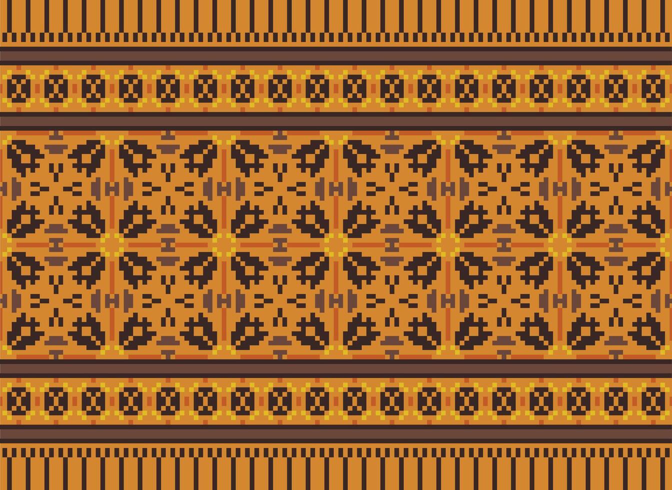cross stitch traditional ethnic pattern paisley flower Ikat background abstract Aztec African Indonesian Indian seamless pattern for fabric print cloth dress carpet curtains and sarong vector