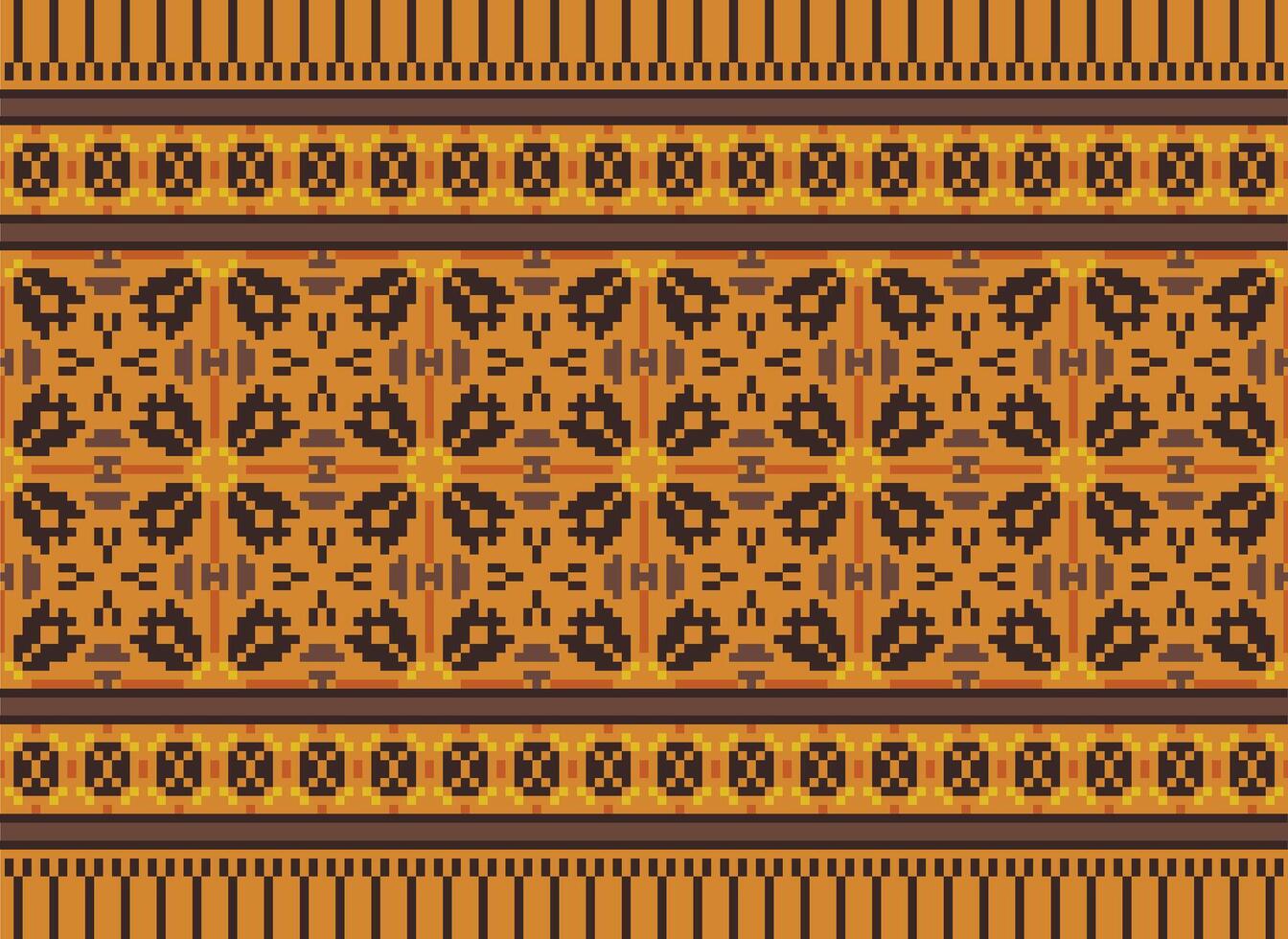 cross stitch traditional ethnic pattern paisley flower Ikat background abstract Aztec African Indonesian Indian seamless pattern for fabric print cloth dress carpet curtains and sarong vector