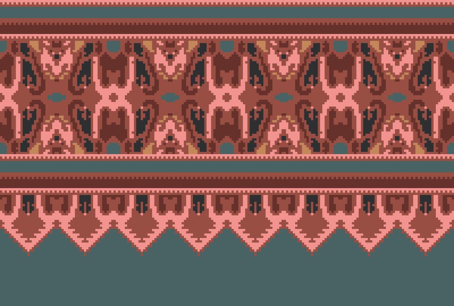 cruzar puntada tradicional étnico modelo cachemir flor ikat antecedentes resumen azteca africano indonesio indio sin costura modelo para tela impresión paño vestir alfombra cortinas y pareo de malasia vector