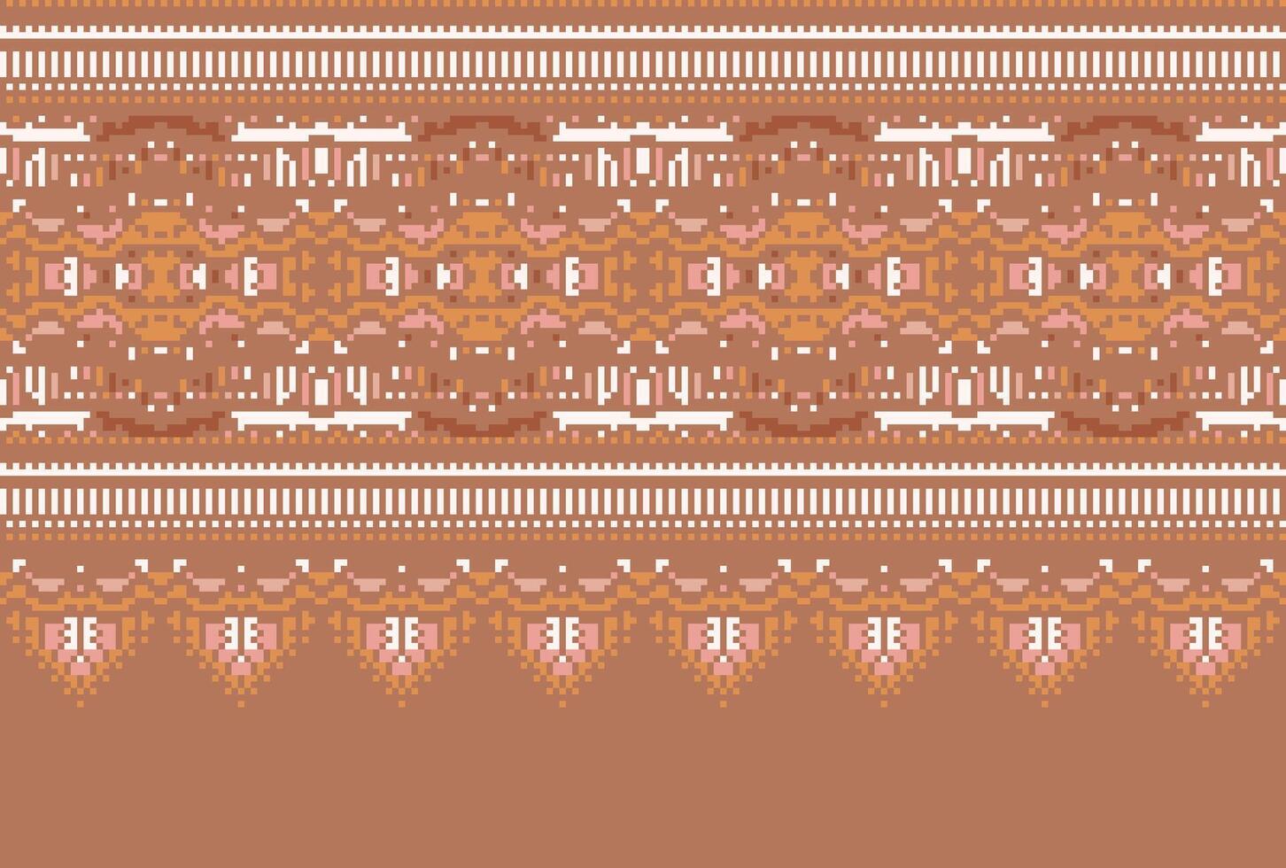 cross stitch Embroidery ethnic pattern, Vector Geometric ornate background, Cross stitch retro zigzag style, Blue and yellow pattern knitting continuous, Design for textile, fabric, digital print