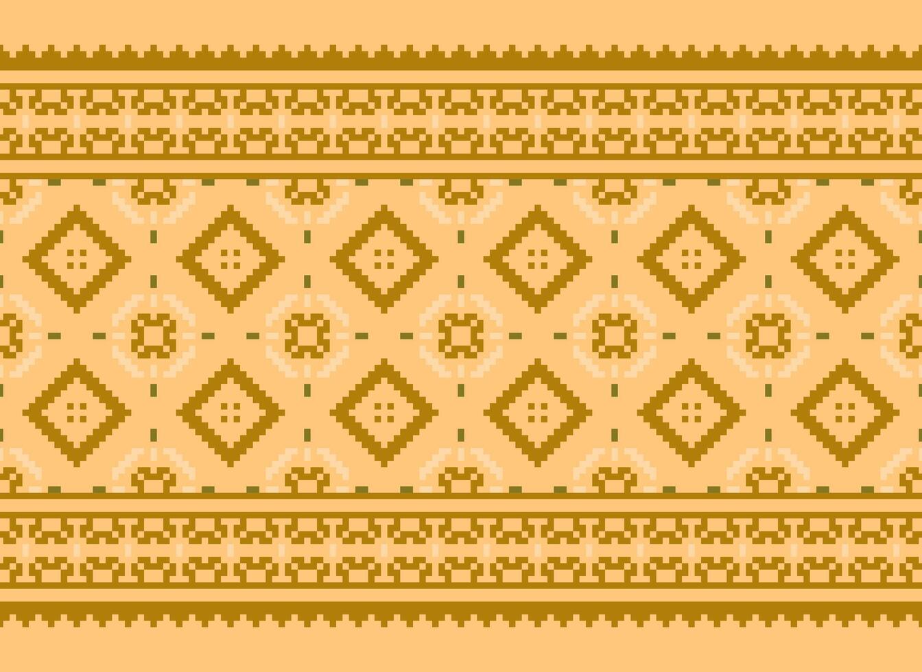 cross stitch Embroidery ethnic pattern, Vector Geometric ornate background, Cross stitch retro zigzag style, Blue and yellow pattern knitting continuous, Design for textile, fabric, digital print