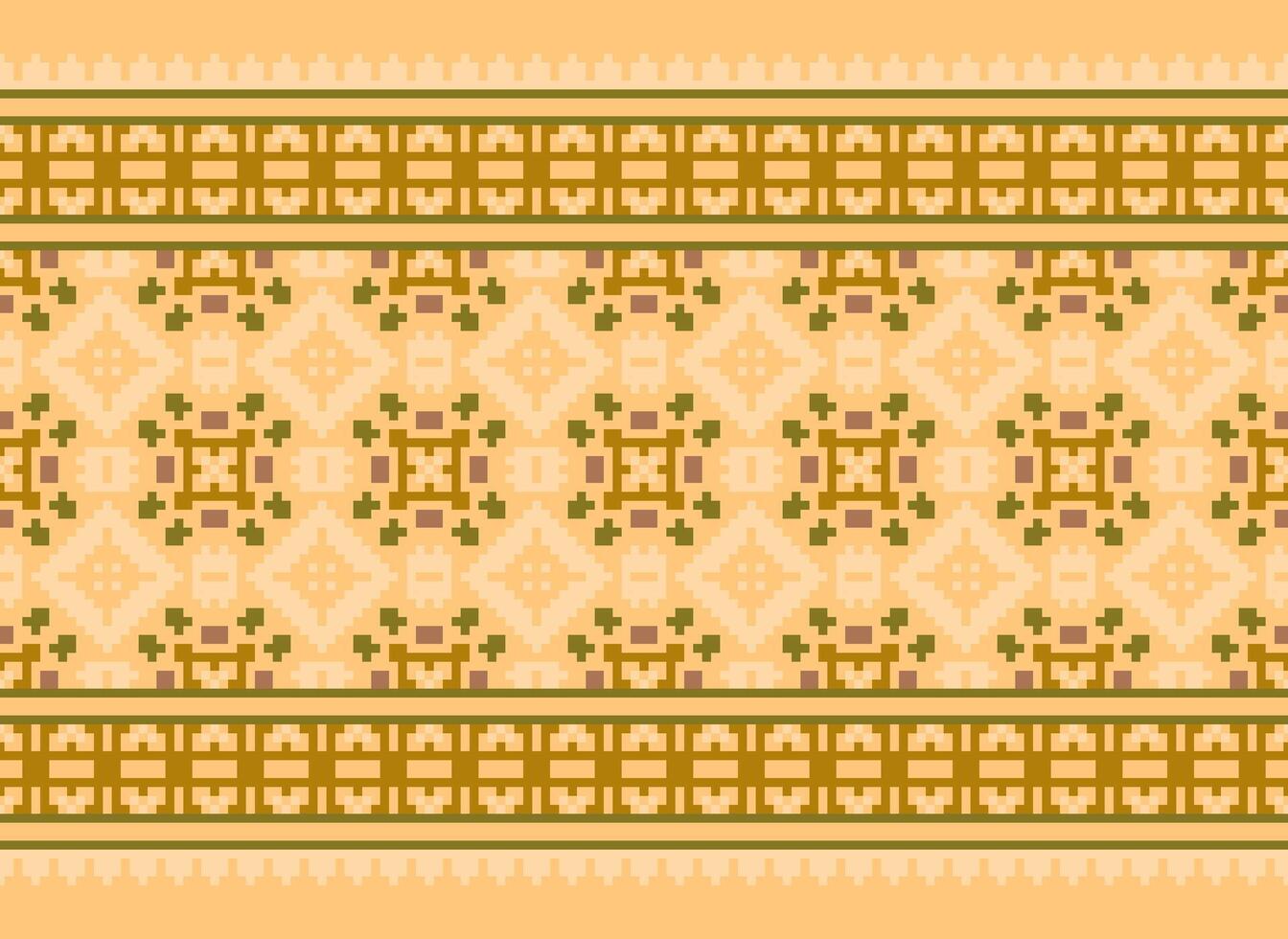 cross stitch Embroidery ethnic pattern, Vector Geometric ornate background, Cross stitch retro zigzag style, Blue and yellow pattern knitting continuous, Design for textile, fabric, digital print