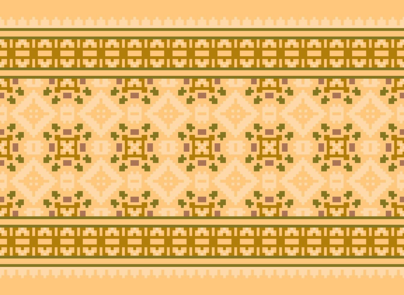 cross stitch Embroidery ethnic pattern, Vector Geometric ornate background, Cross stitch retro zigzag style, Blue and yellow pattern knitting continuous, Design for textile, fabric, digital print