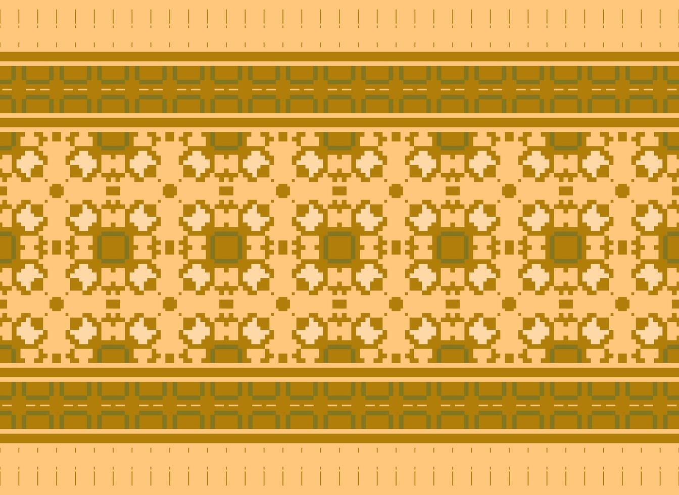 Cross Stitch pattern with Floral Designs. Traditional cross stitch needlework. Geometric Ethnic pattern, Embroidery, Textile ornamentation, fabric, Hand stitched pattern, Cultural stitching pixel art. vector