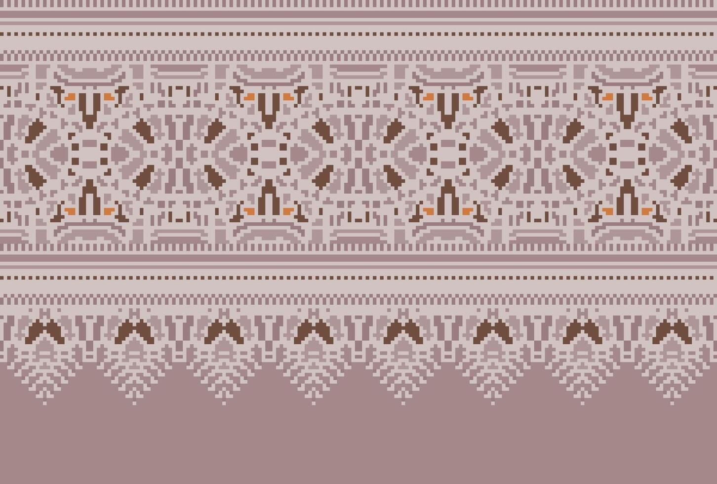 cross stitch traditional ethnic pattern paisley flower Ikat background abstract Aztec African Indonesian Indian seamless pattern for fabric print cloth dress carpet curtains and sarong vector