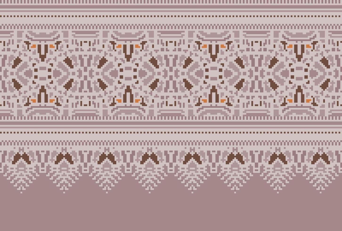 cross stitch traditional ethnic pattern paisley flower Ikat background abstract Aztec African Indonesian Indian seamless pattern for fabric print cloth dress carpet curtains and sarong vector