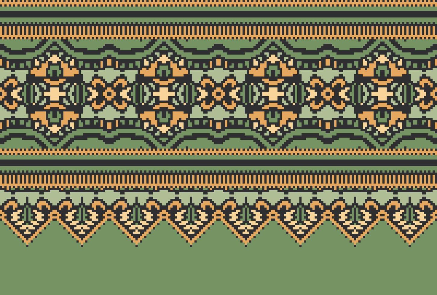 cross stitch Embroidery ethnic pattern, Vector Geometric ornate background, Cross stitch retro zigzag style, Blue and yellow pattern knitting continuous, Design for textile, fabric, digital print