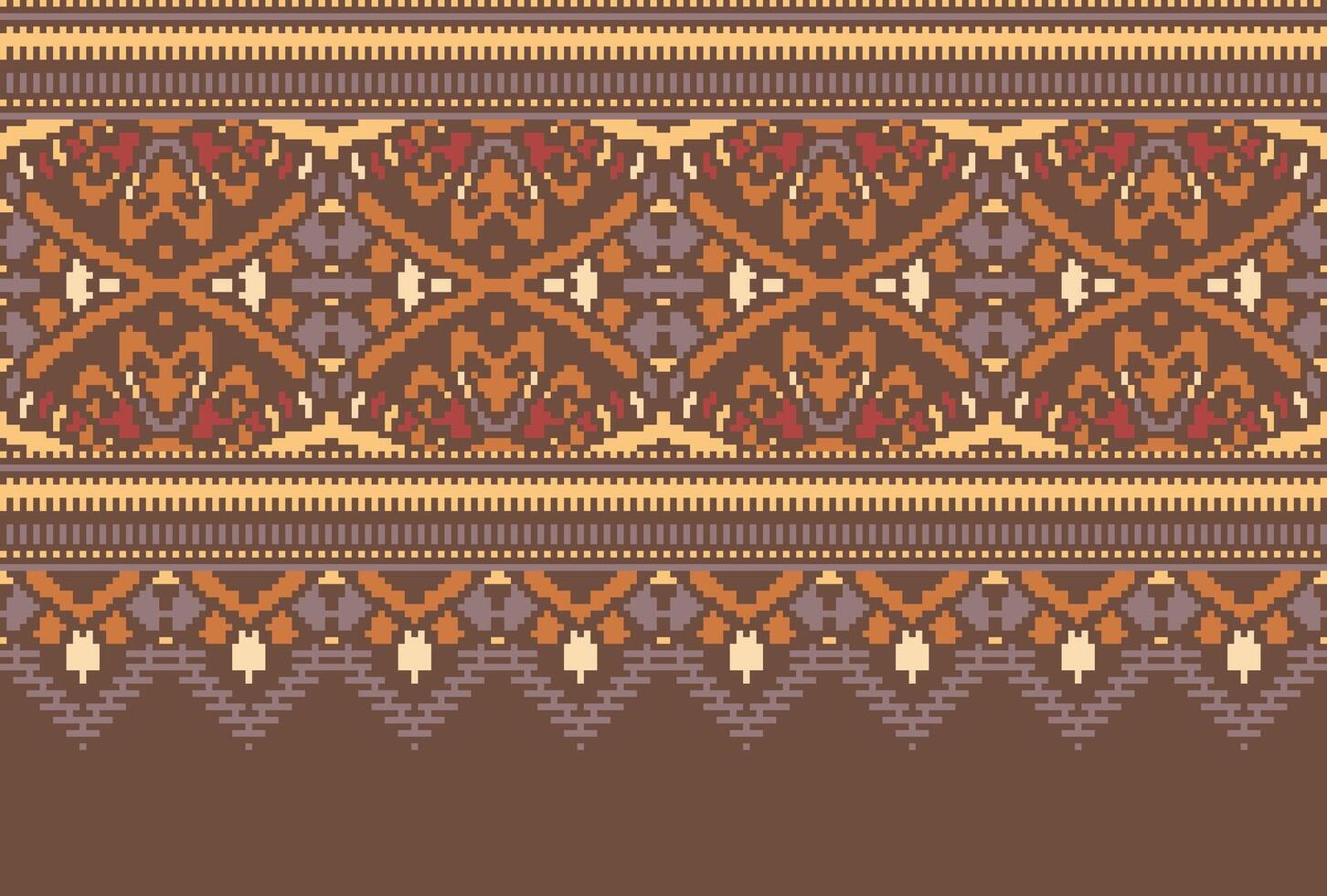 cross stitch traditional ethnic pattern paisley flower Ikat background abstract Aztec African Indonesian Indian seamless pattern for fabric print cloth dress carpet curtains and sarong vector