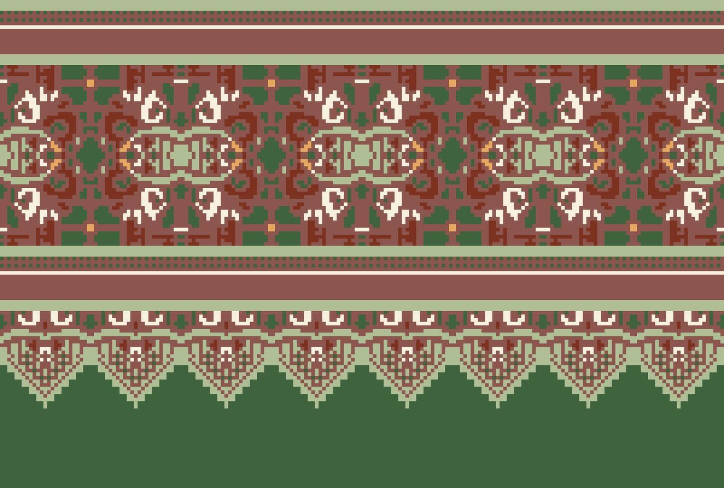 cross stitch Embroidery ethnic pattern, Vector Geometric ornate background, Cross stitch retro zigzag style, Blue and yellow pattern knitting continuous, Design for textile, fabric, digital print