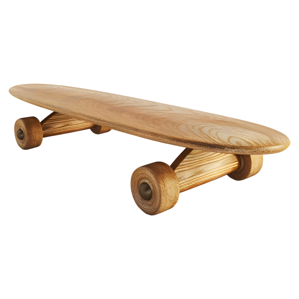 AI generated 3D Rendering of a Wooden Skateboard on Transparent Background - Ai Generated png