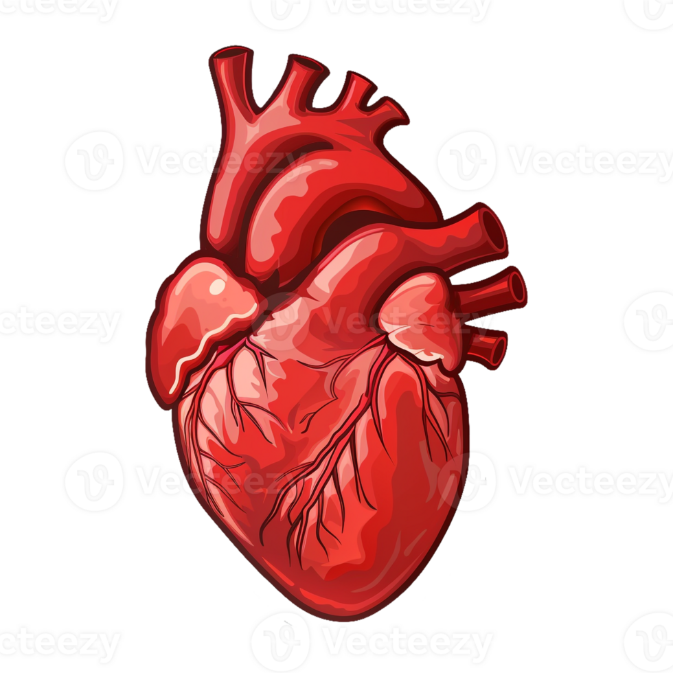 AI generated Sticker of a Human Heart On a Transparent Background - Ai Generated png