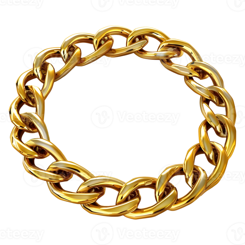 AI generated 3D Rendering of a Hand Gold Chain on Transparent Background - Ai Generated png