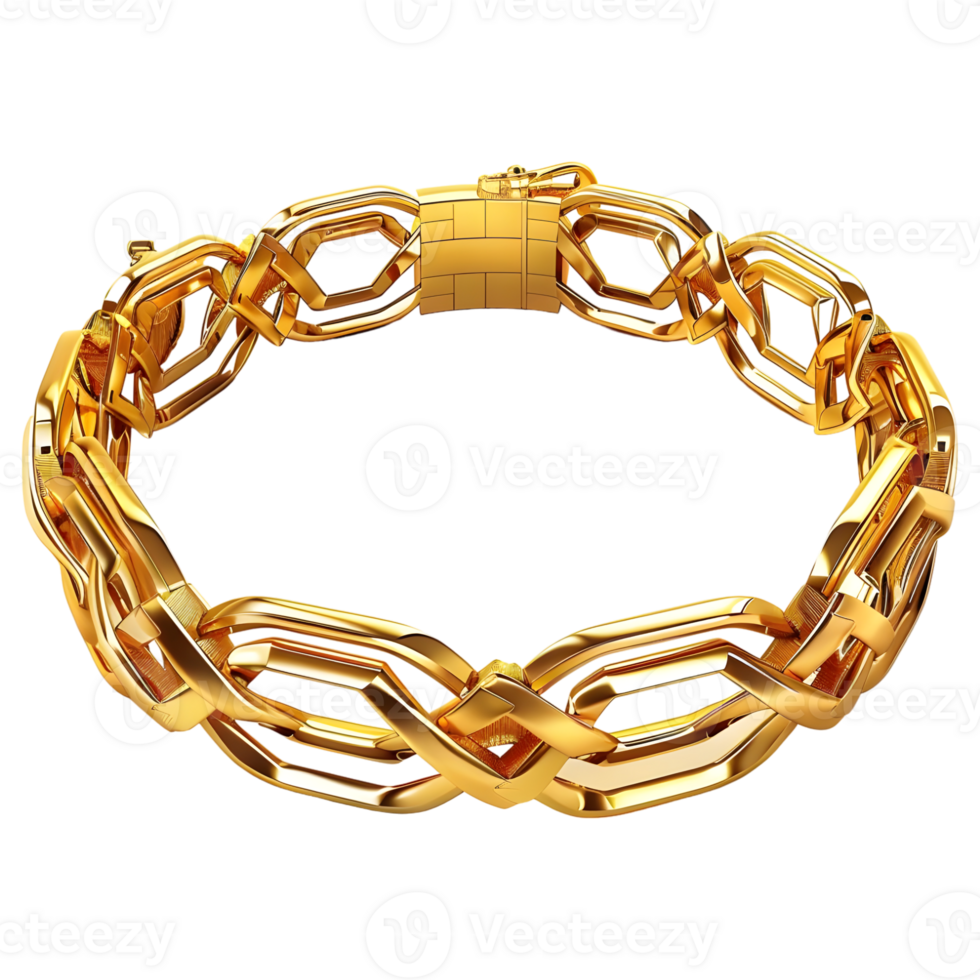 AI generated 3D Rendering of a Hand Gold Chain on Transparent Background - Ai Generated png