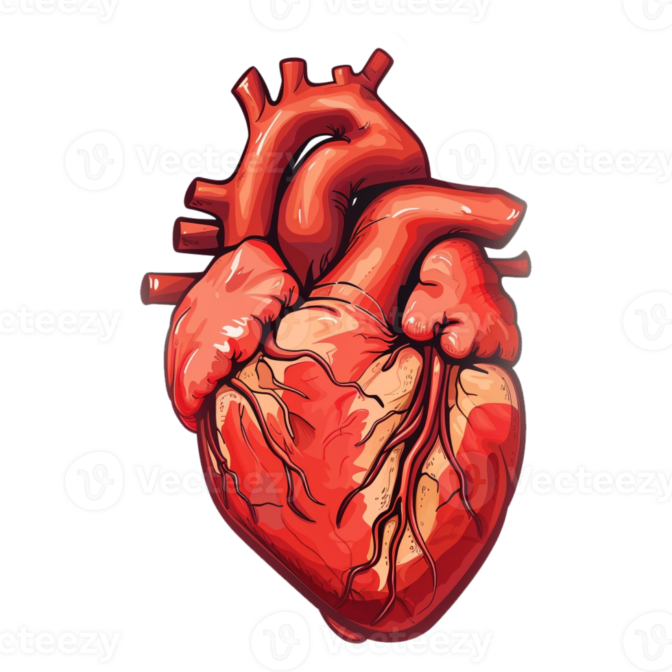 AI generated Sticker of a Human Heart On a Transparent Background - Ai Generated png