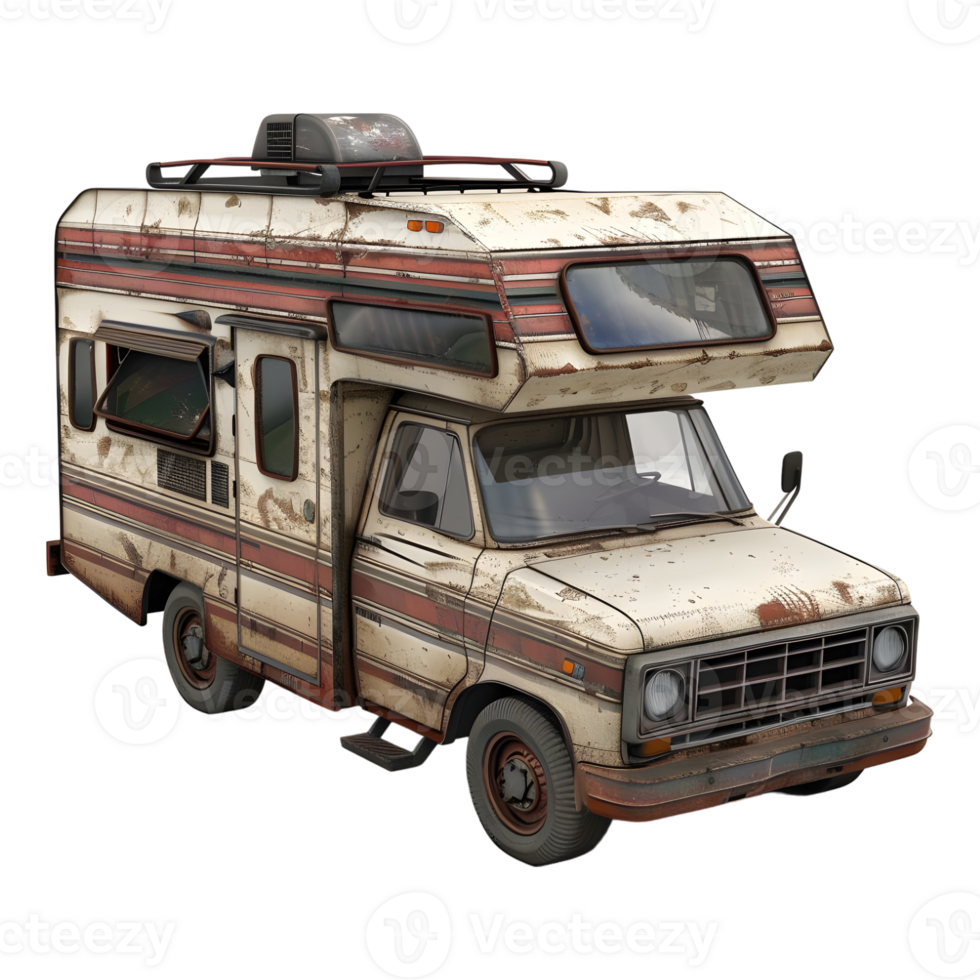 AI generated 3D Rendering of a Travel Van on Transparent Background - Ai Generated png