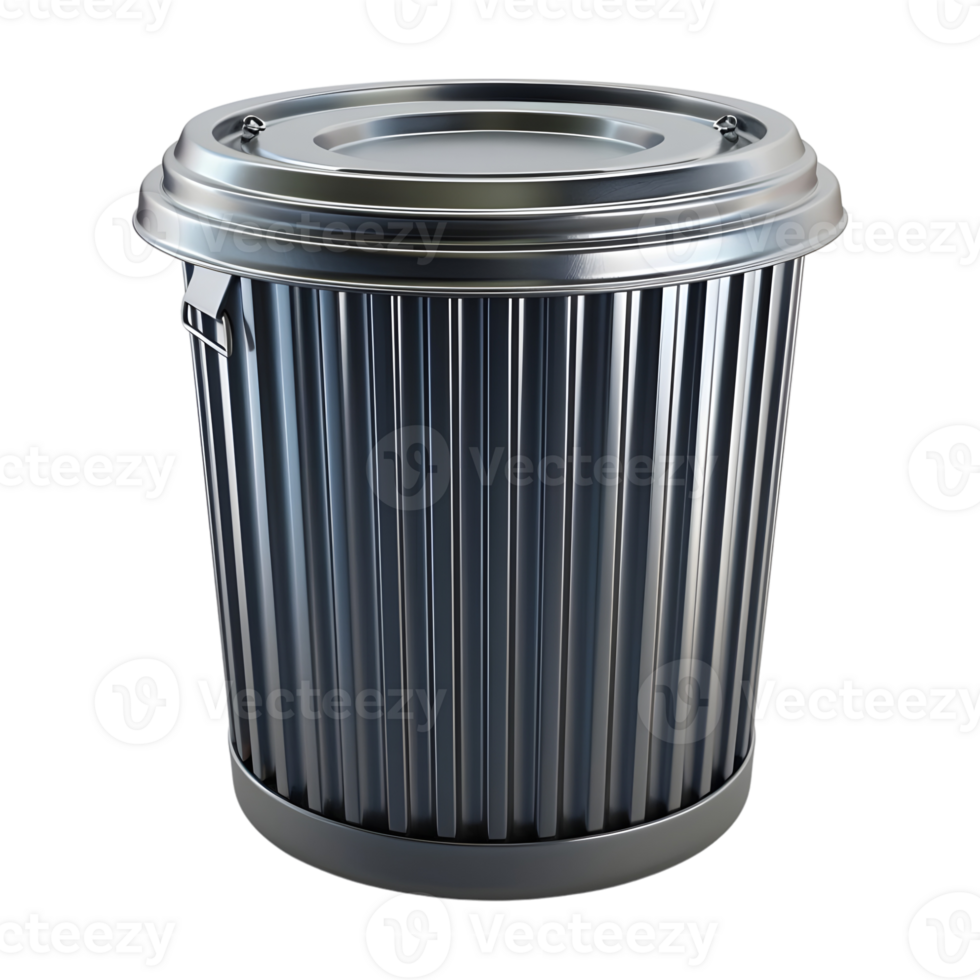 AI generated 3D Rendering of a Empty Garbage Basket on Transparent Background - Ai Generated png