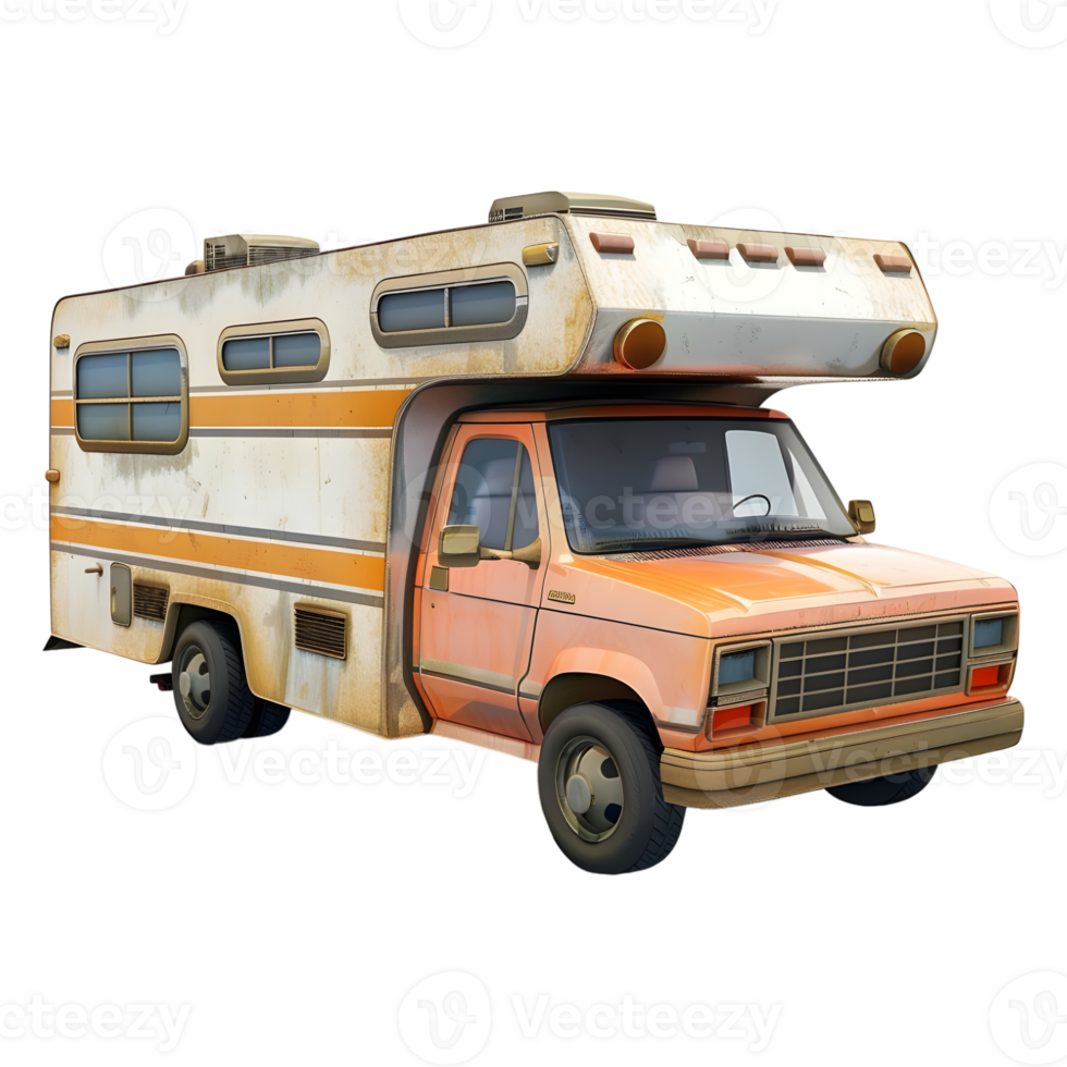 AI generated 3D Rendering of a Travel Van on Transparent Background - Ai Generated png