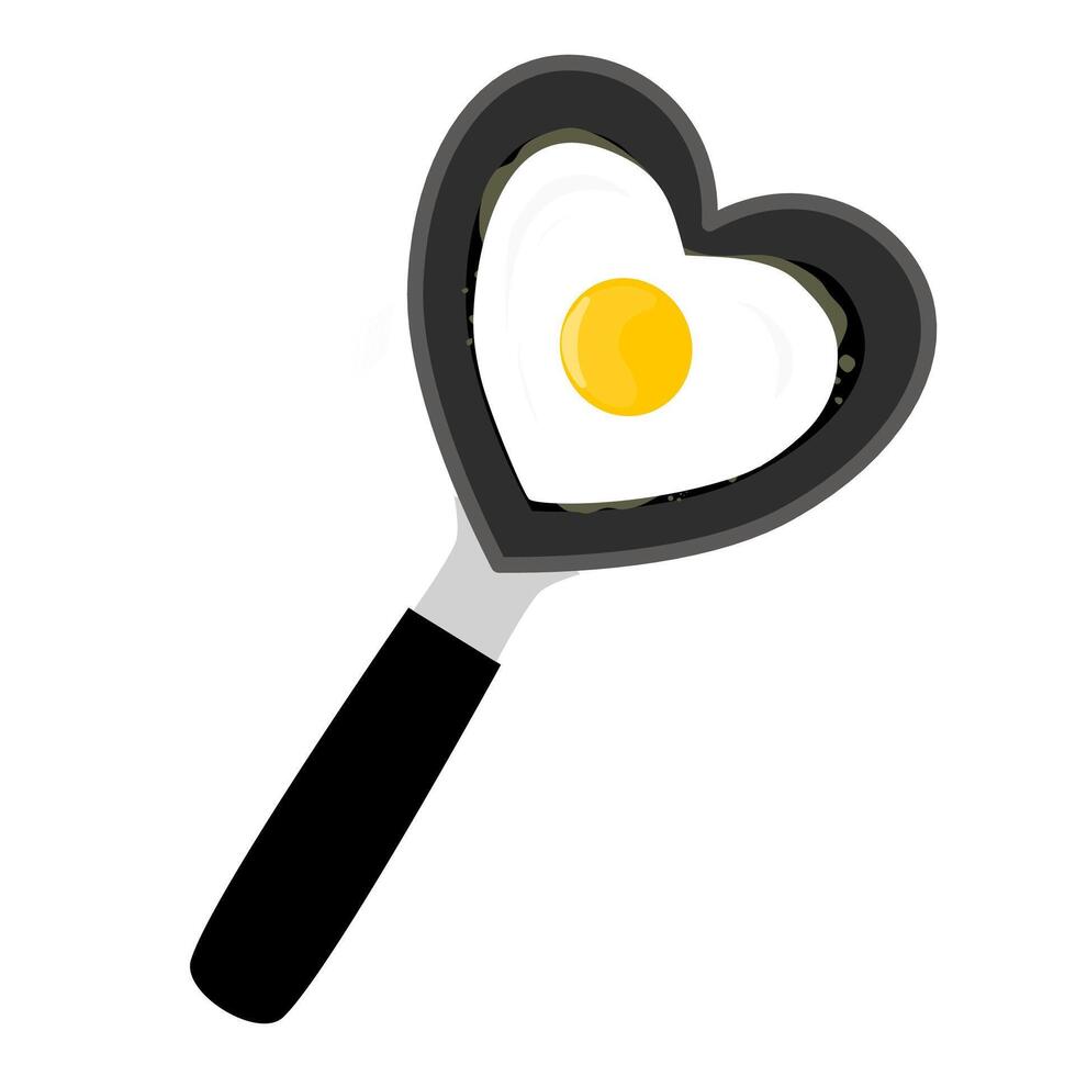 Cute Fried Egg on The Pan vector