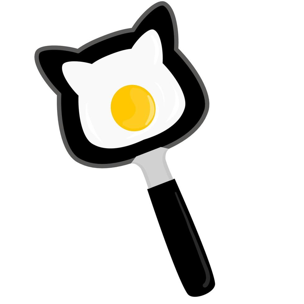 Cute Fried Egg on The Pan vector