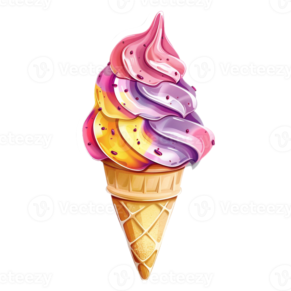 AI generated Sticker of a Ice Cream On a Transparent Background - Ai Generated png