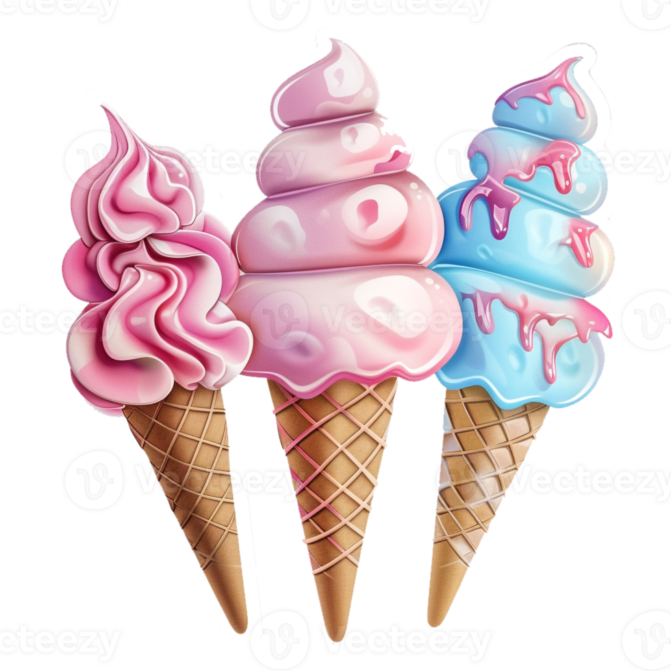 AI generated Sticker of a Ice Cream On a Transparent Background - Ai Generated png