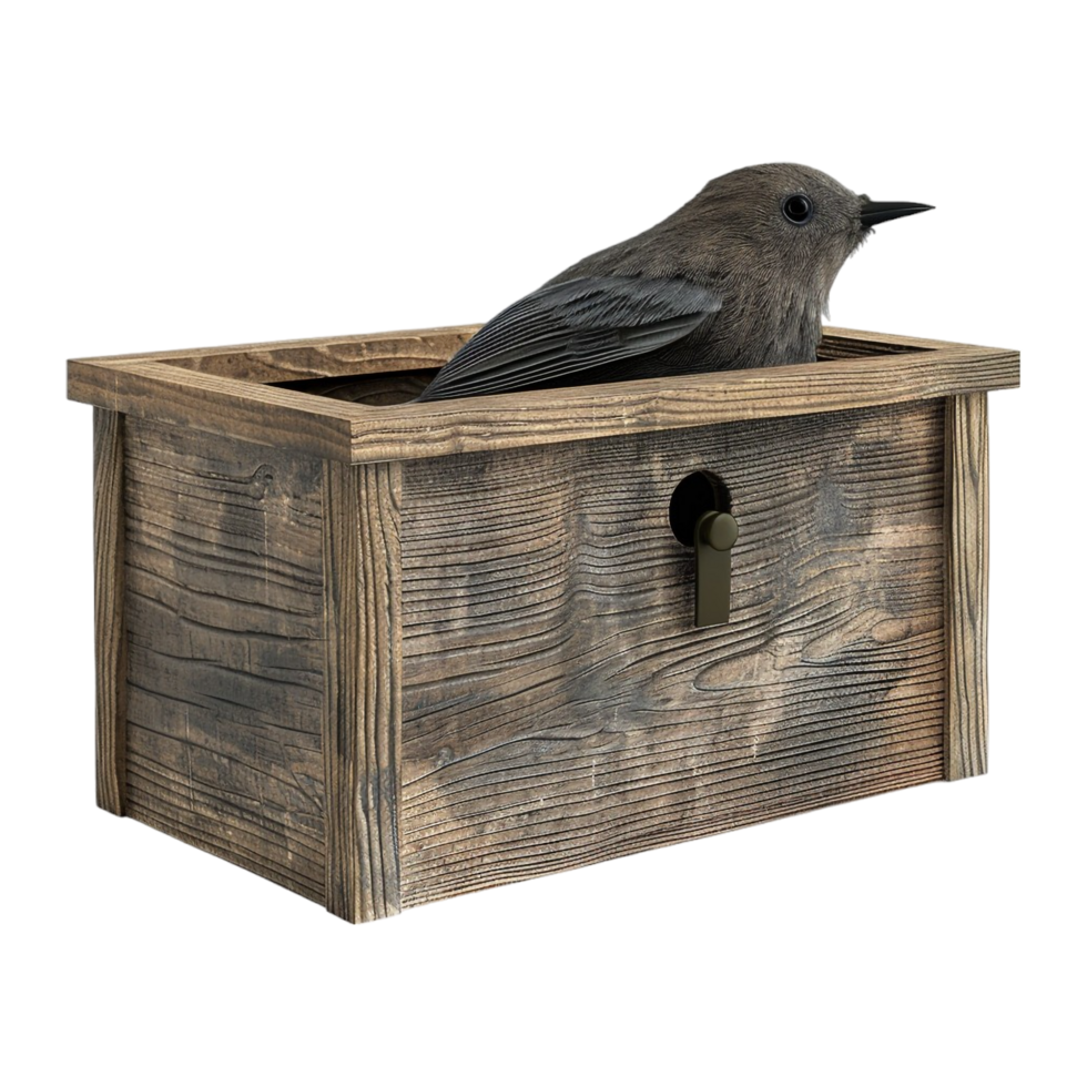 AI generated 3D Rendering of a Sparrow Wooden Small House on Transparent Background - Ai Generated png