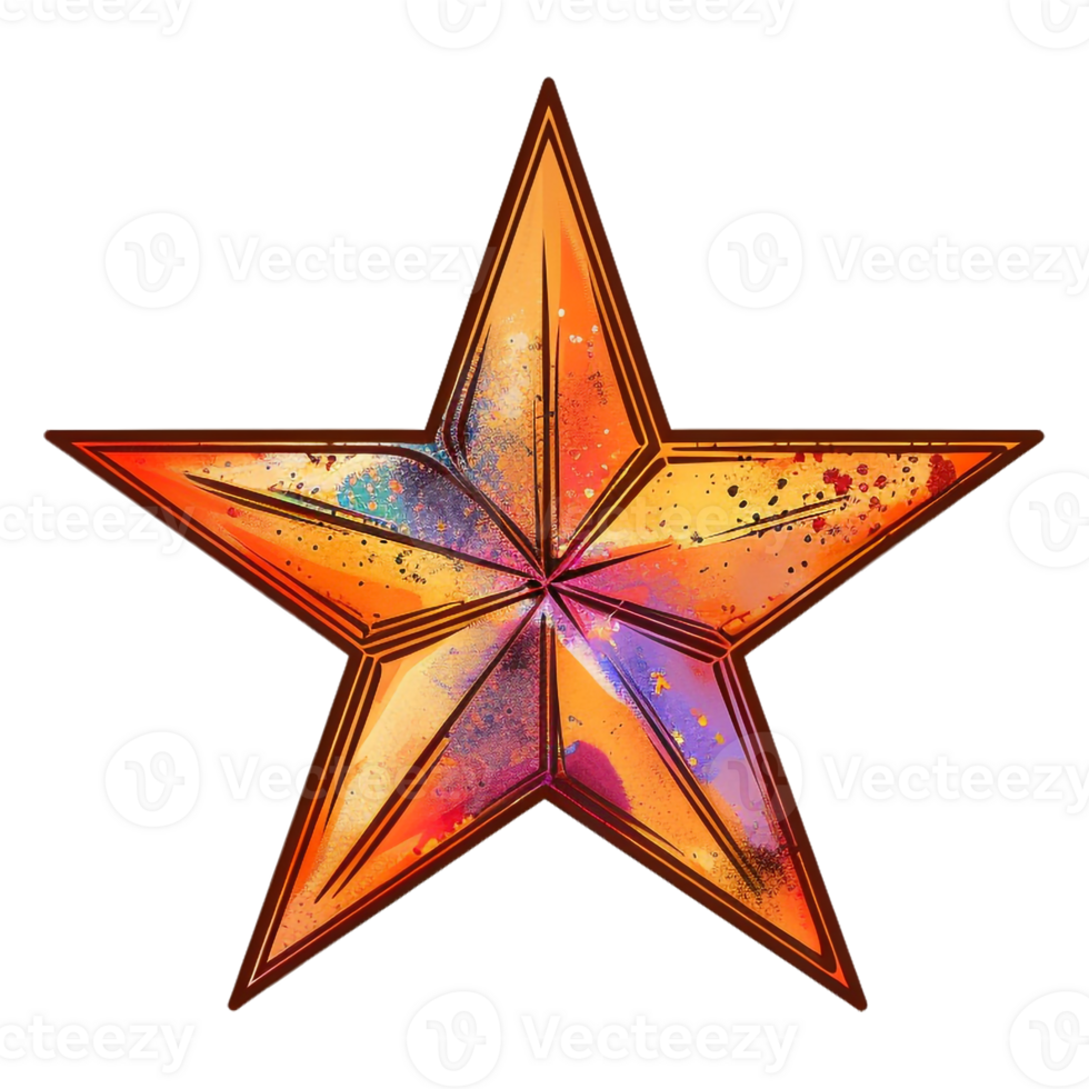 AI generated Sticker of a Star On a Transparent Background - Ai Generated png