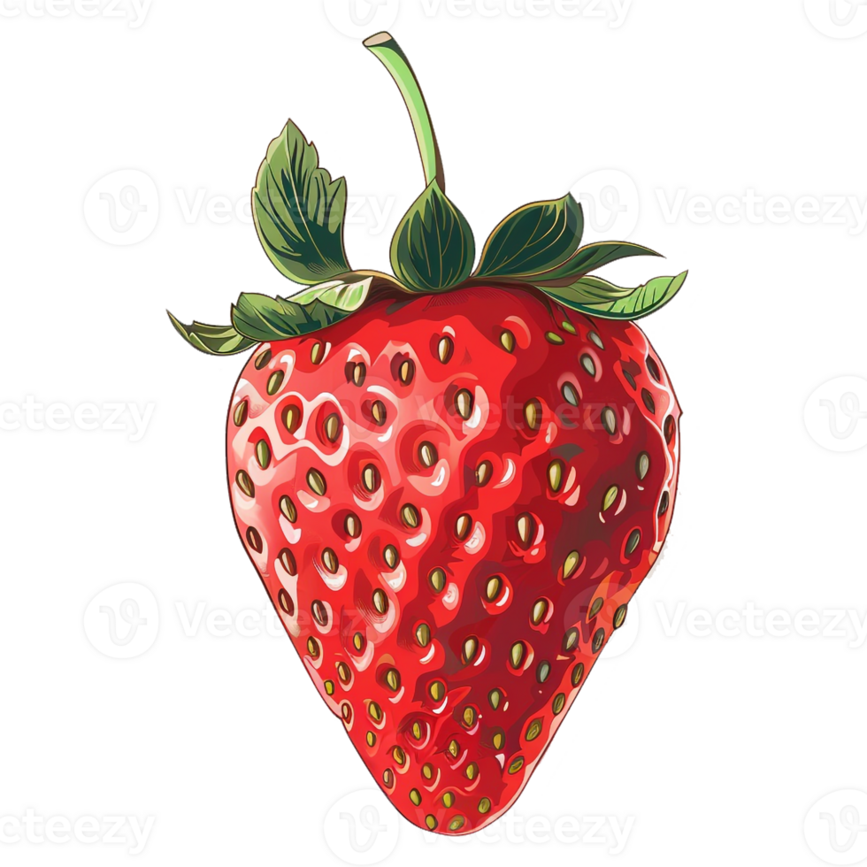 AI generated Sticker of a Strawberry On a Transparent Background - Ai Generated png