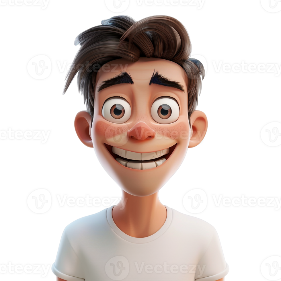 AI generated 3D Rendering of a Young Man Standing and Smiling on Transparent Background - Ai Generated png