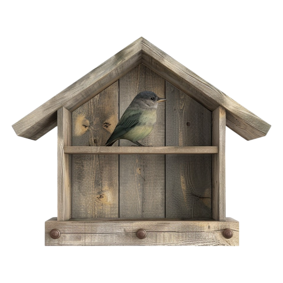 AI generated 3D Rendering of a Sparrow Wooden Small House on Transparent Background - Ai Generated png