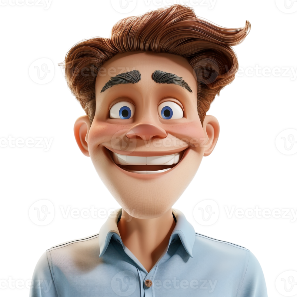 AI generated 3D Rendering of a Young Man Standing and Smiling on Transparent Background - Ai Generated png