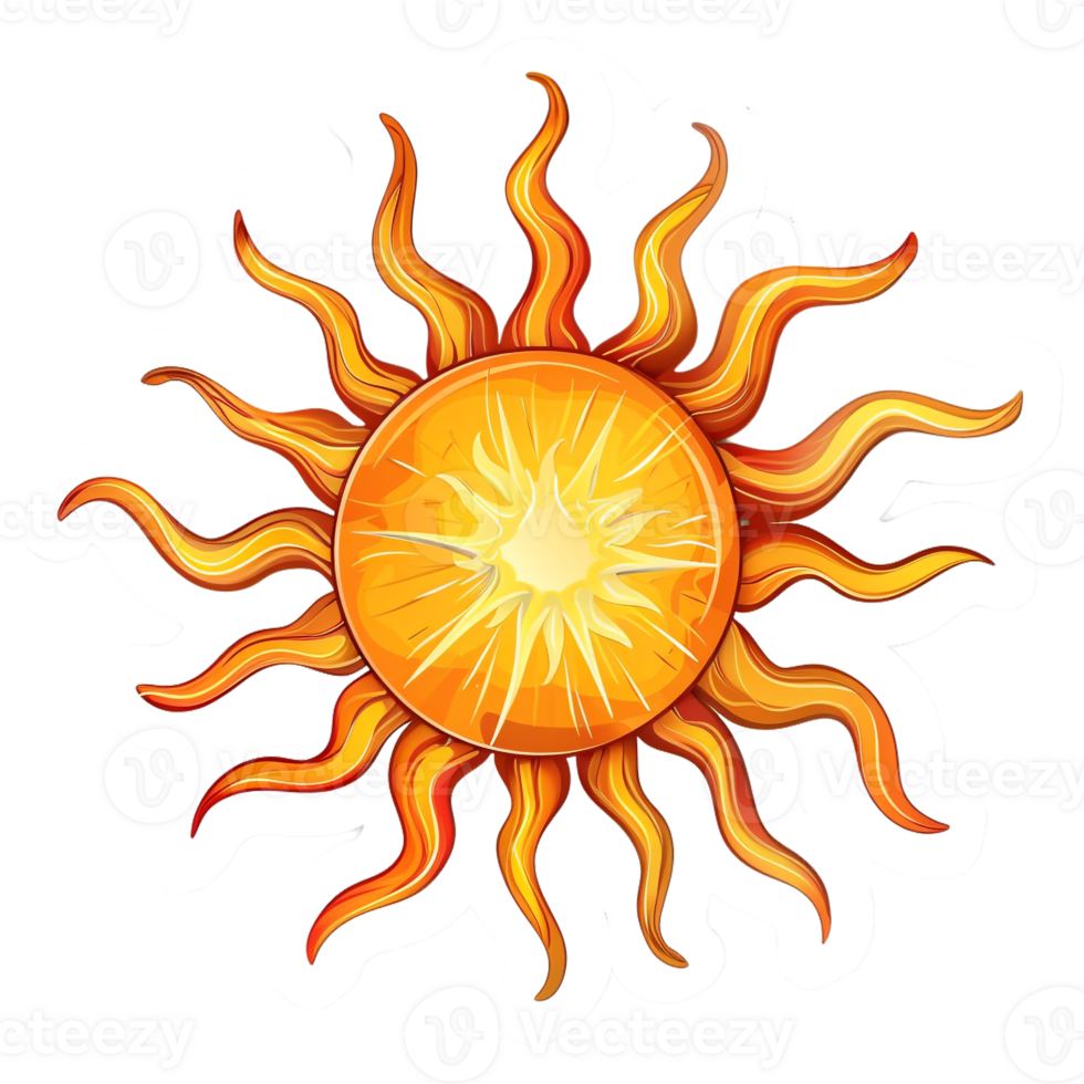 AI generated Sticker of a Sun On a Transparent Background - Ai Generated png