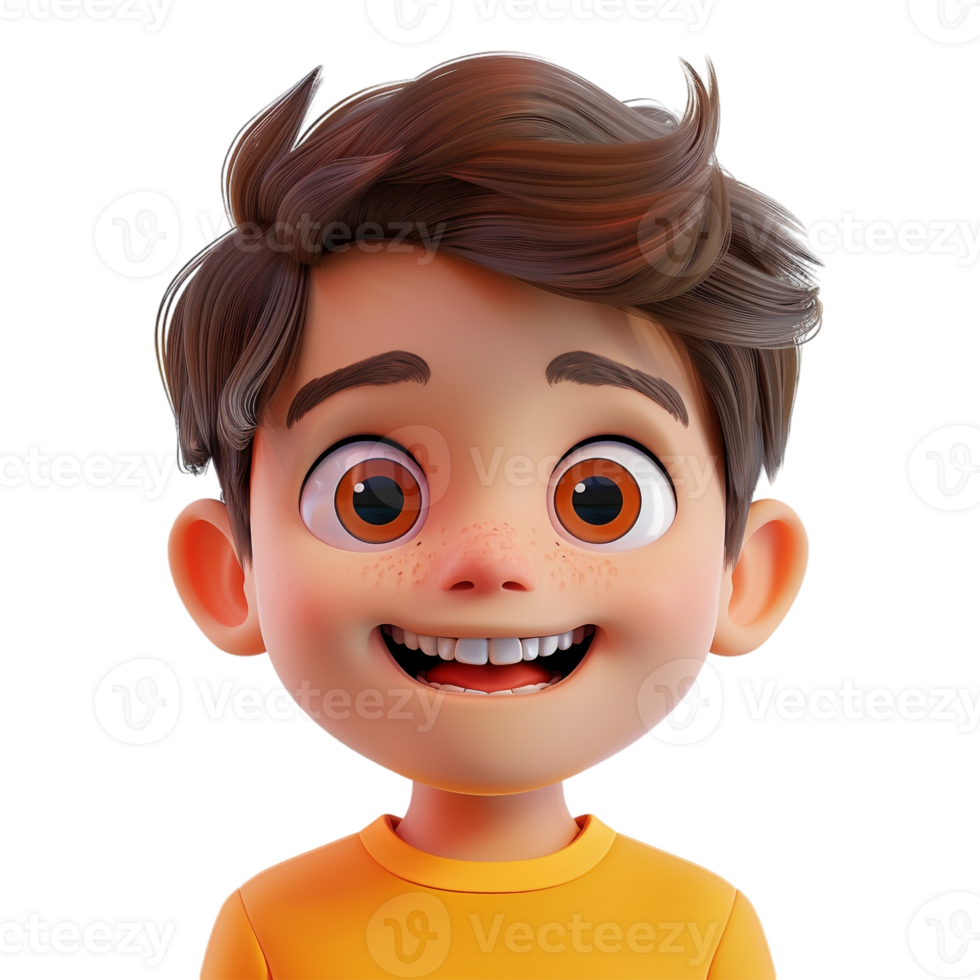 AI generated 3D Rendering of a Toddler Boy Standing and Smiling on Transparent Background - Ai Generated png