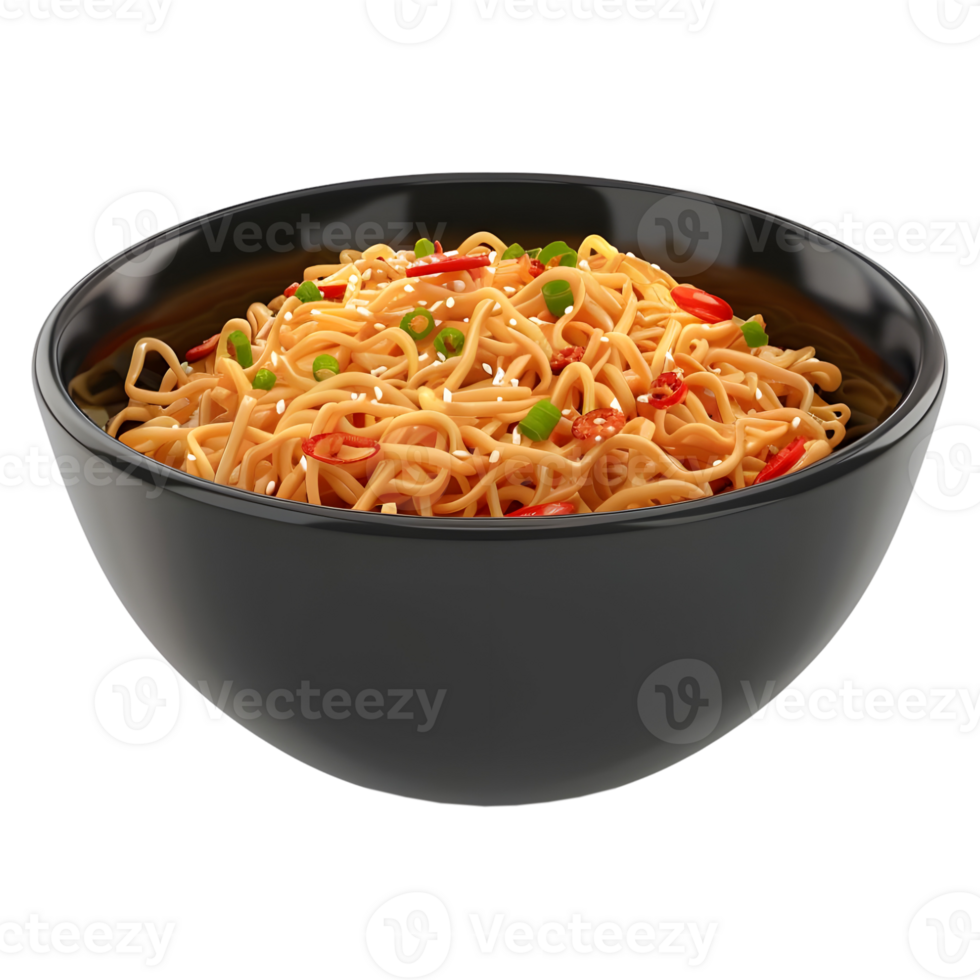 AI generated 3D Rendering of a Noodles in a Bowl on Transparent Background - Ai Generated png