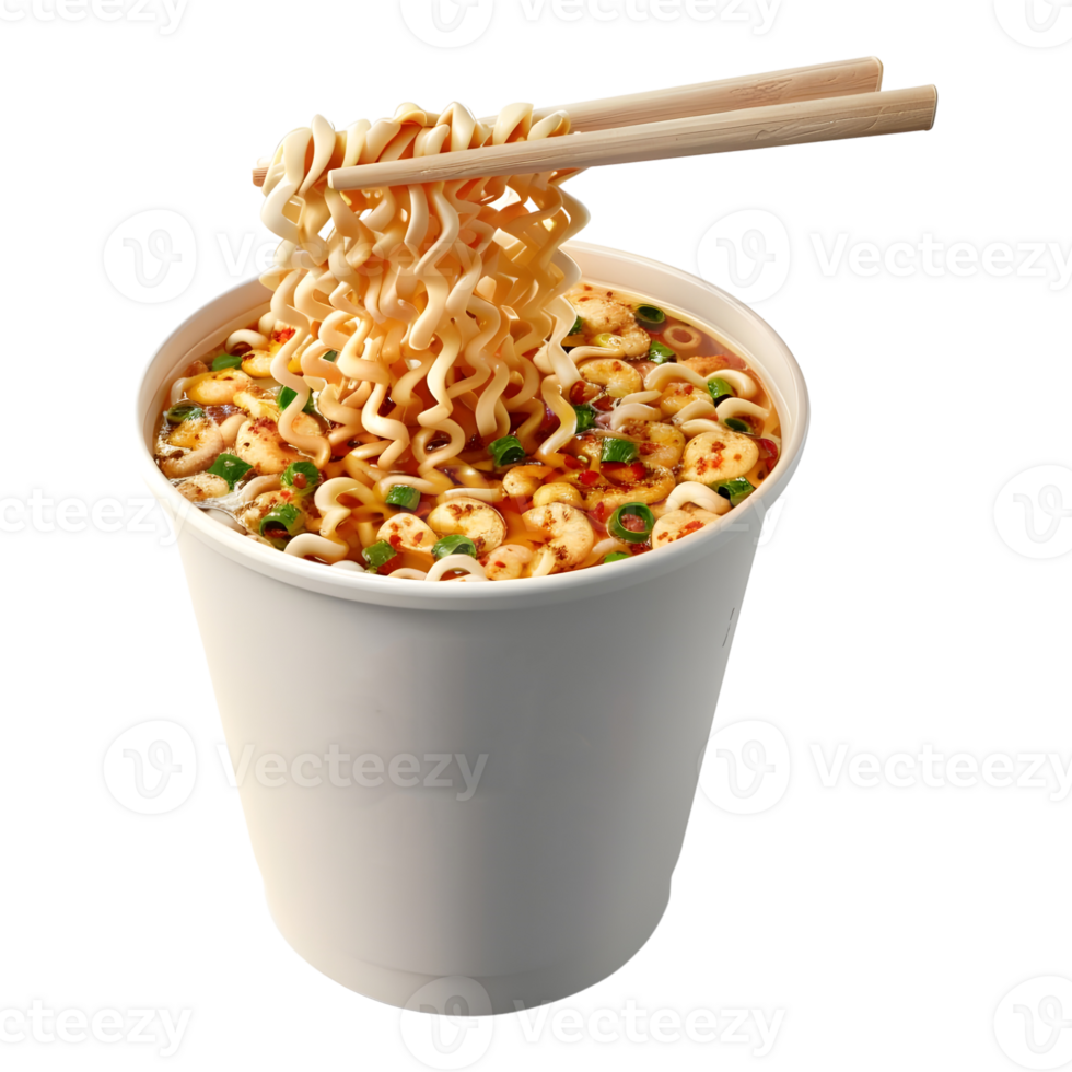 AI generated 3D Rendering of a Noodles in a Bowl on Transparent Background - Ai Generated png