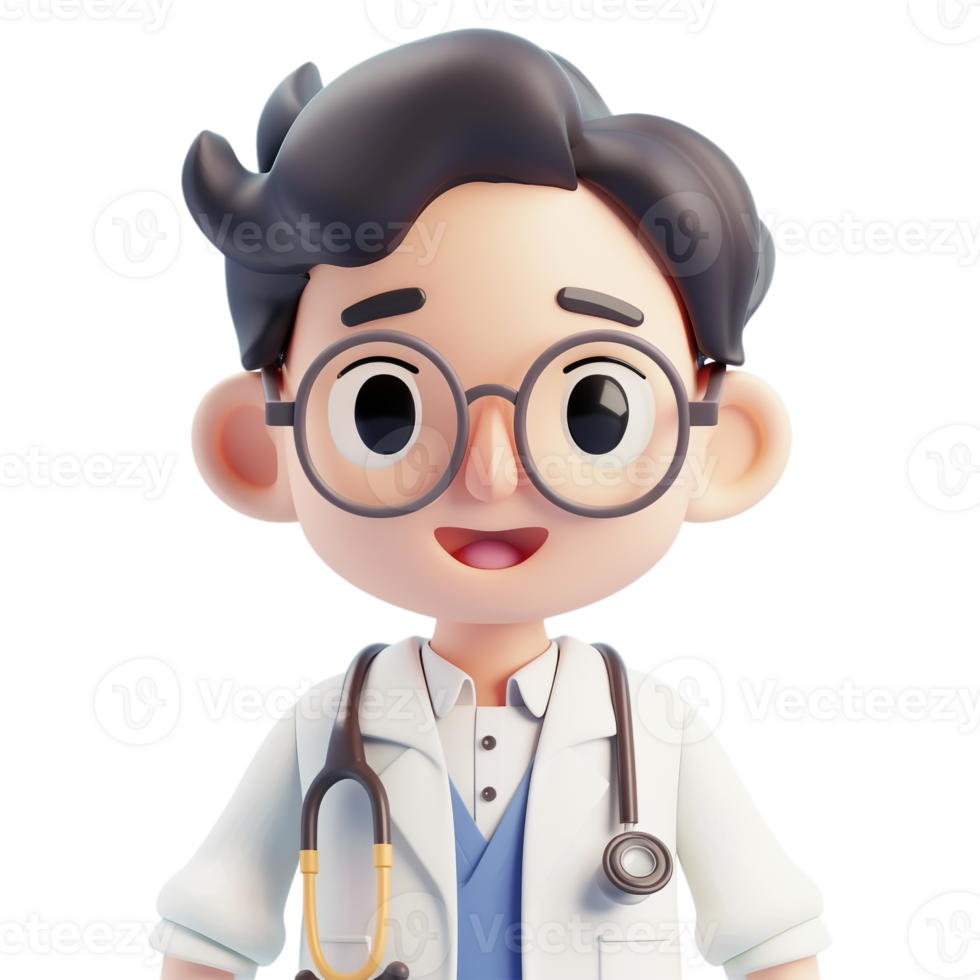 AI generated 3D Rendering of a Doctor Standing on Transparent Background - Ai Generated png