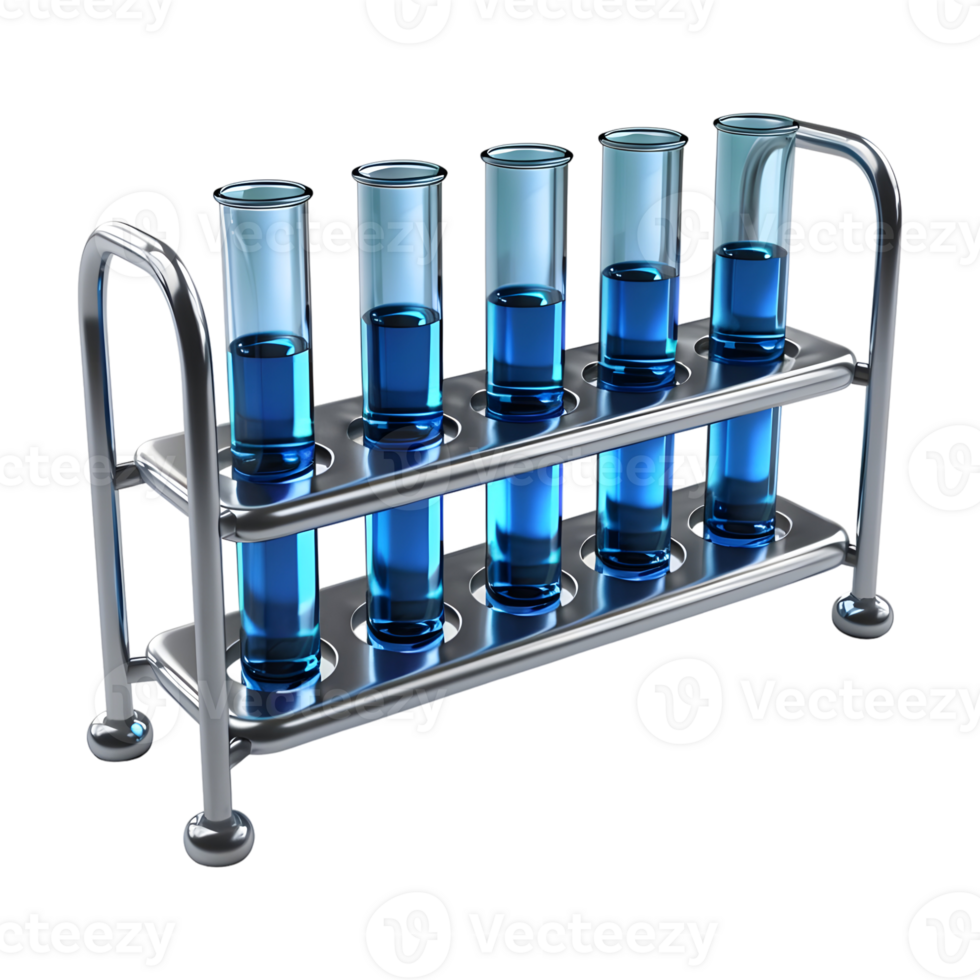 ai generato 3d interpretazione di un' test tubo vassoio di un' laboratorio su trasparente sfondo - ai generato png