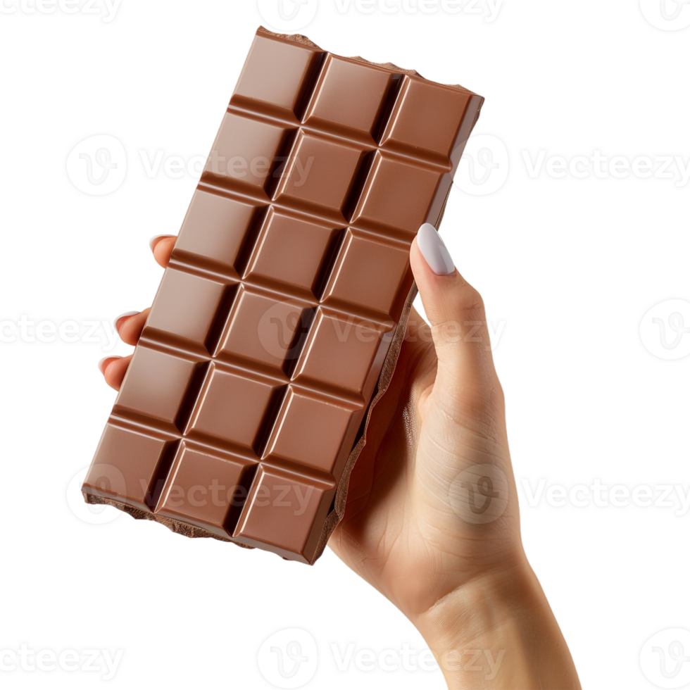 AI generated 3D Rendering of a Chocolate In Hand on Transparent Background - Ai Generated png