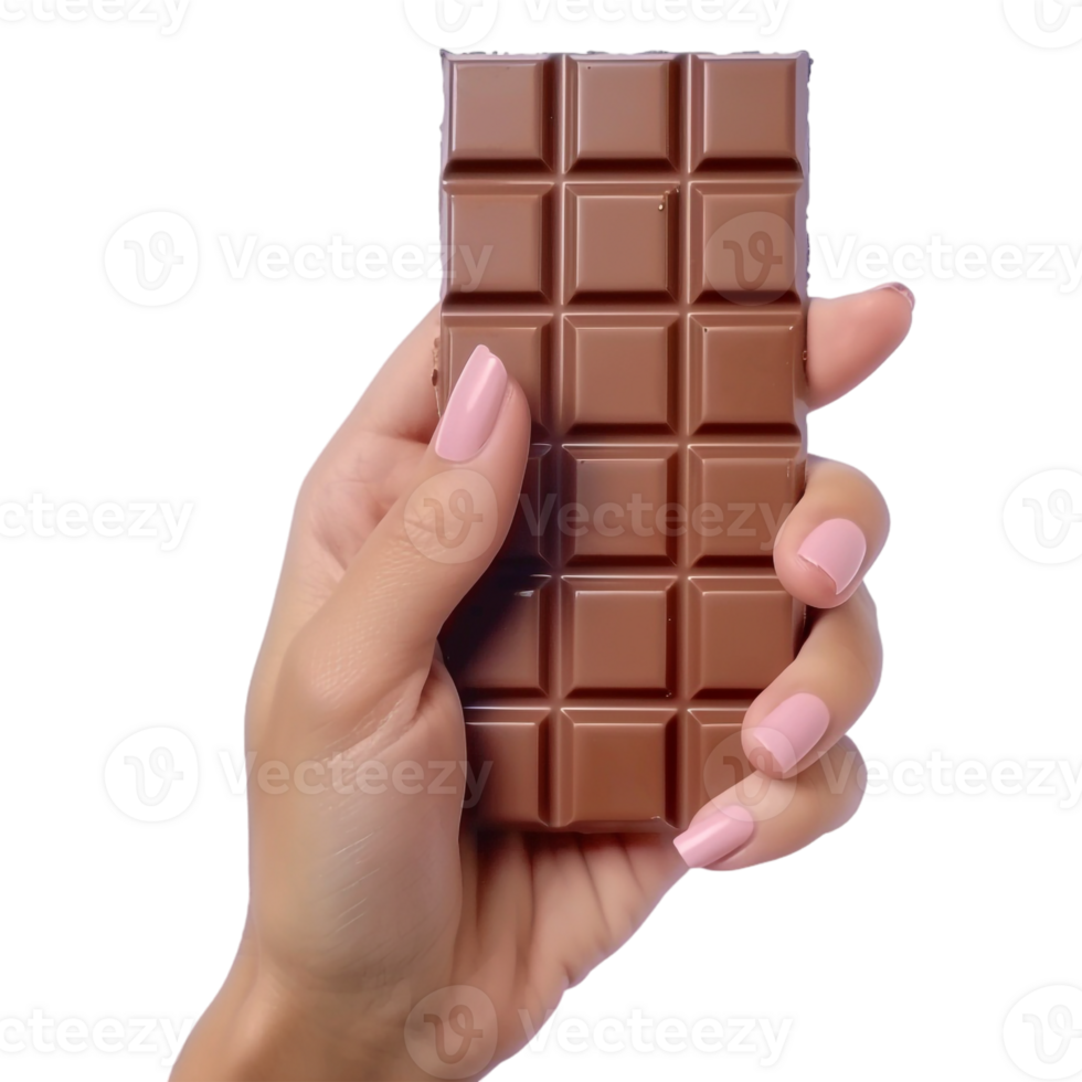 AI generated 3D Rendering of a Chocolate In Hand on Transparent Background - Ai Generated png