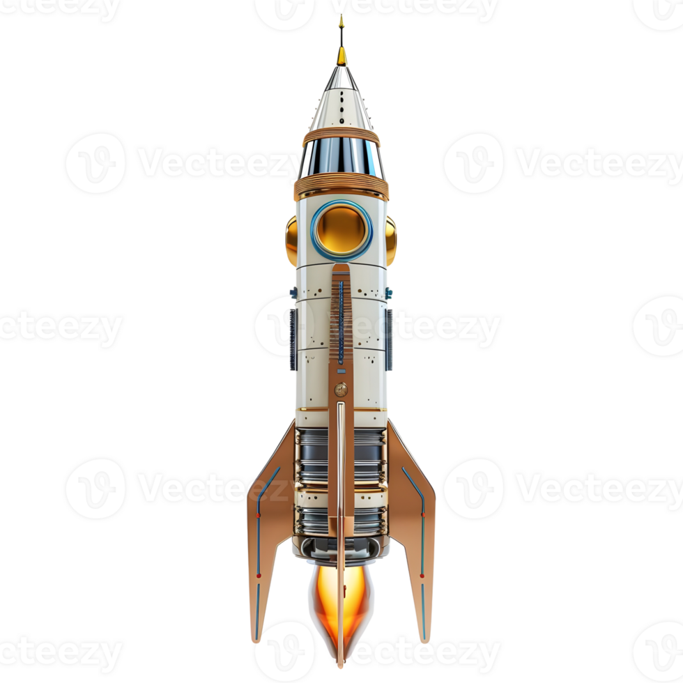 AI generated 3D Rendering of a Space Rocket on Transparent Background - Ai Generated png