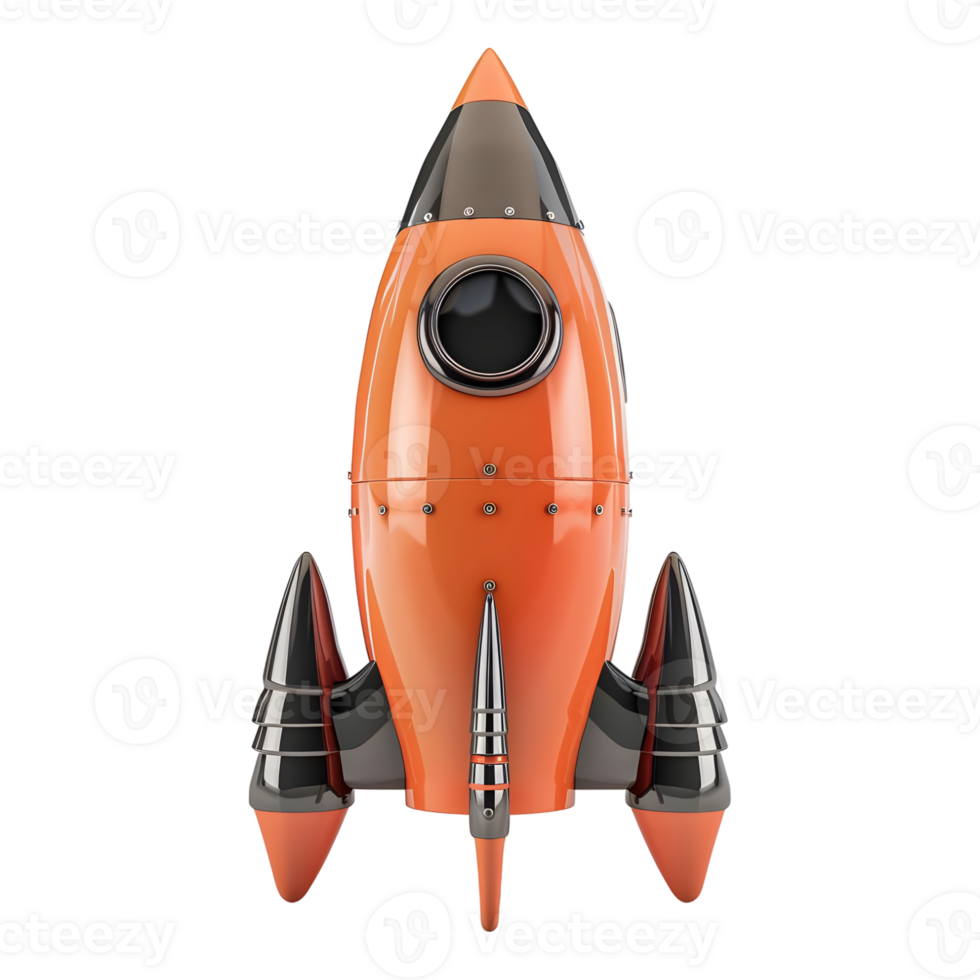 AI generated 3D Rendering of a Space Rocket on Transparent Background - Ai Generated png