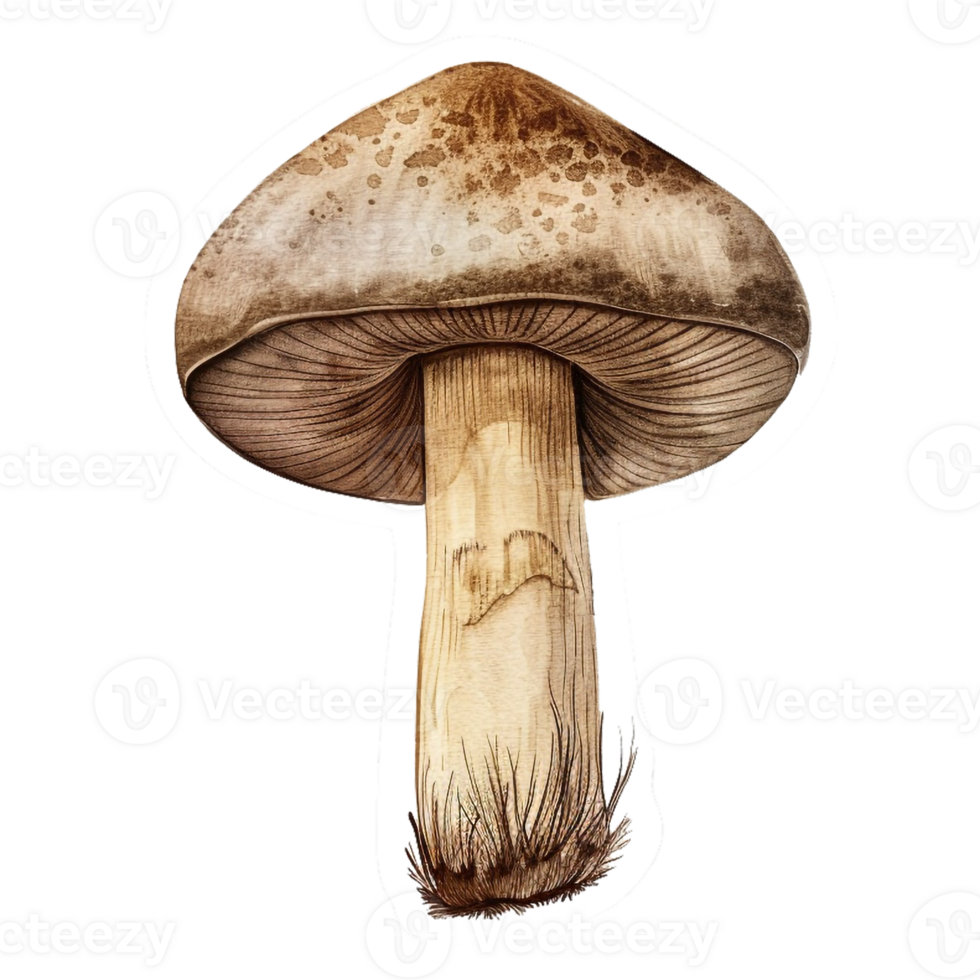 AI generated Sticker of a Mushroom Plant On a Transparent Background - Ai Generated png