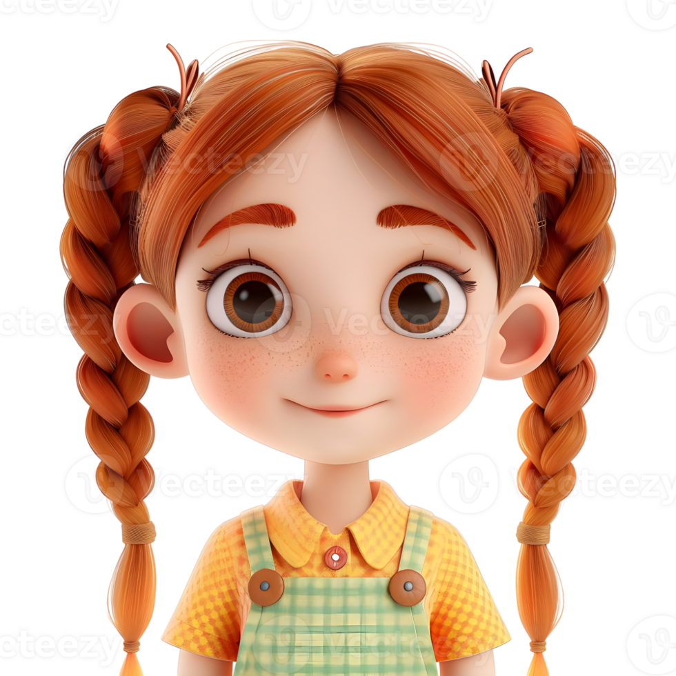 AI generated 3D Rendering of a Toddler Girl Standing and Smiling on Transparent Background - Ai Generated png