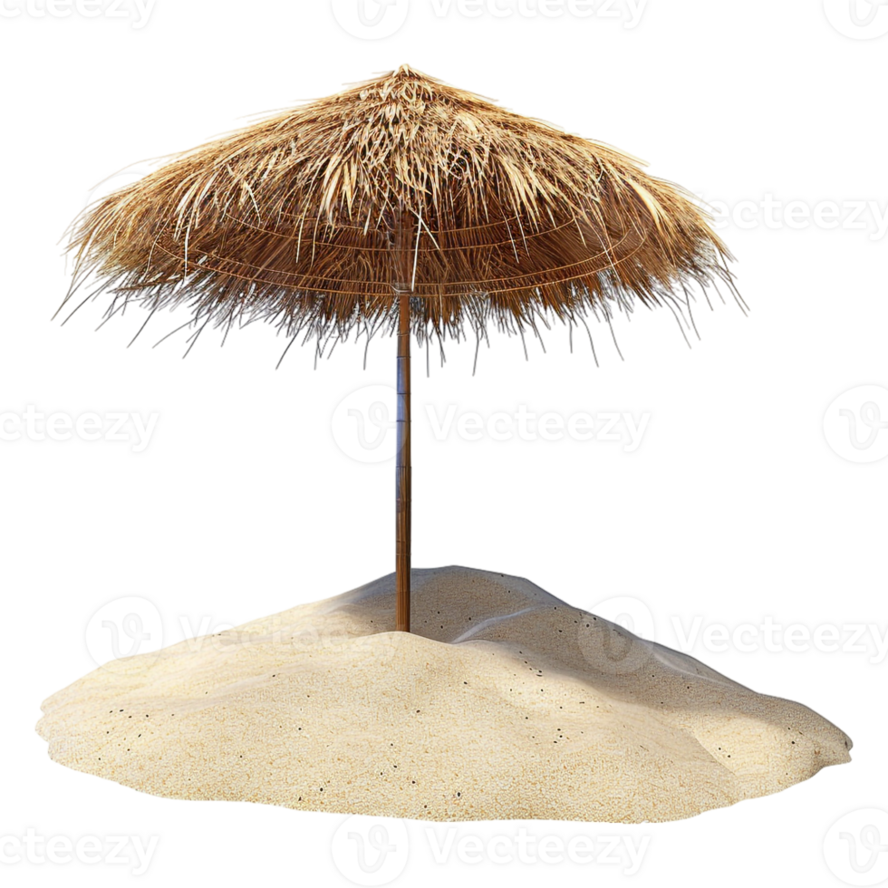AI generated 3D Rendering of a Palm Tree Umbrella Hat on Transparent Background - Ai Generated png